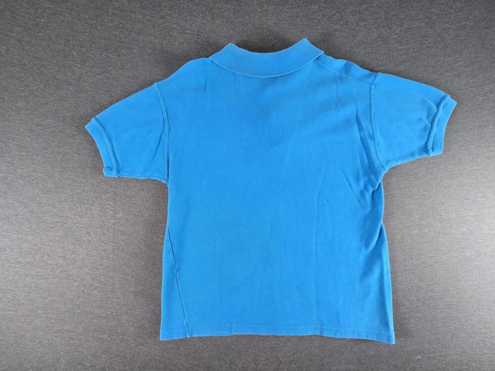 Vintage Bugle Boy Polo Shirt Boys Large Blue Embroidered Crest Cotton Knit - Picture 5 of 6